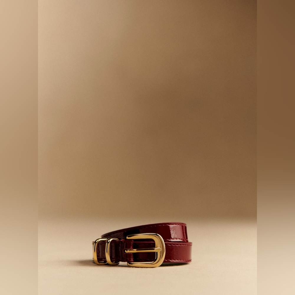 Sézane Livie Belt Patent Purple